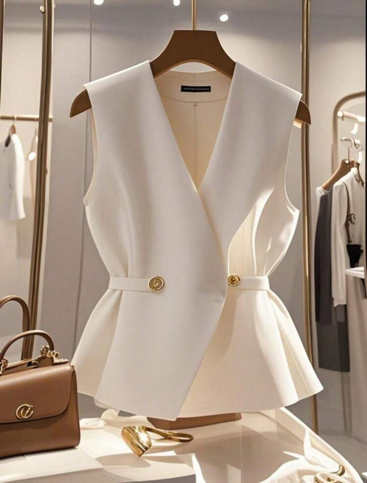 Elegant office commute Tie-Waist Vest Top