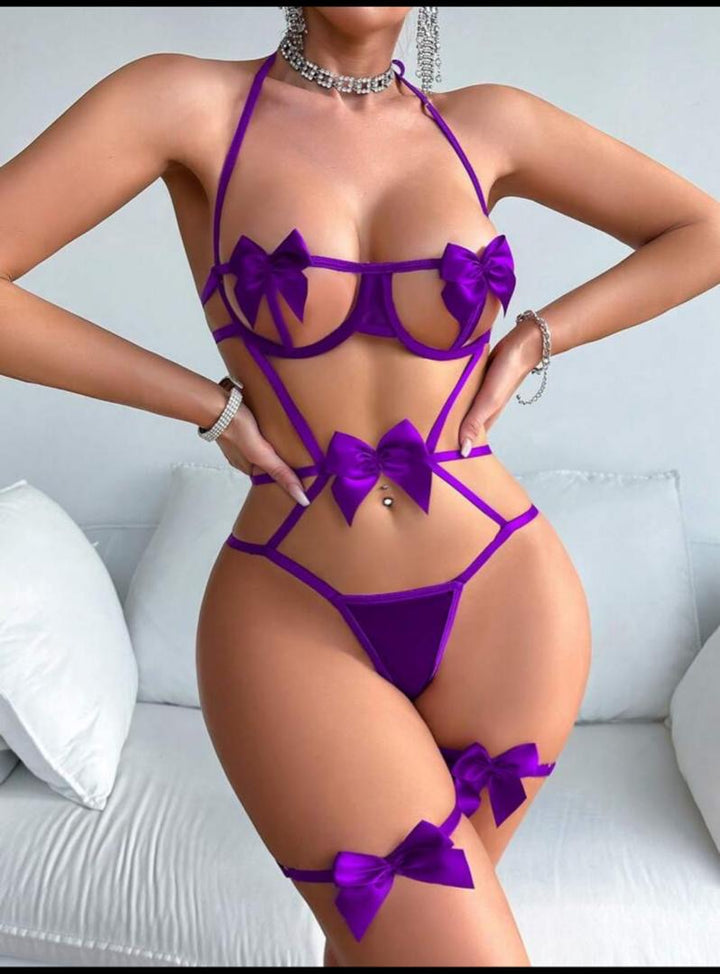 Classic Sexy Bowknot Hollow Out Sexy Lingerie