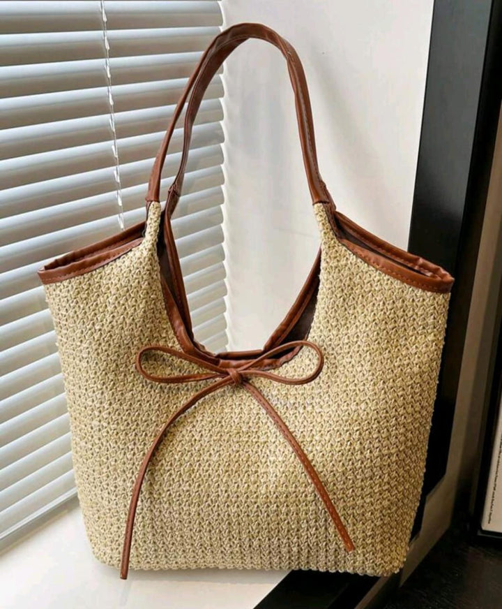 2025 New Woven Tote Bag, Minimalist Large Capacity Straw Shoulder Bag, Versatile Women Handbag