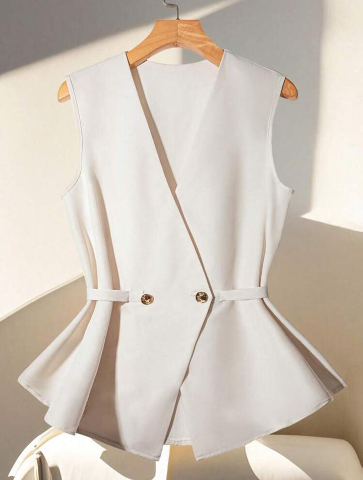 Elegant office commute Tie-Waist Vest Top