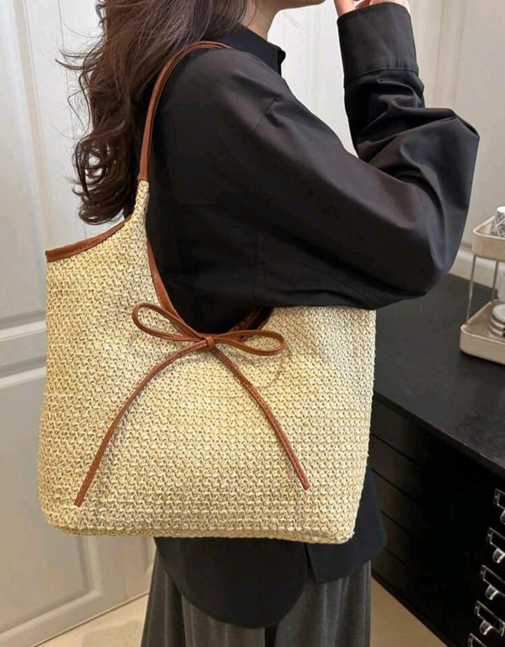 2025 New Woven Tote Bag, Minimalist Large Capacity Straw Shoulder Bag, Versatile Women Handbag