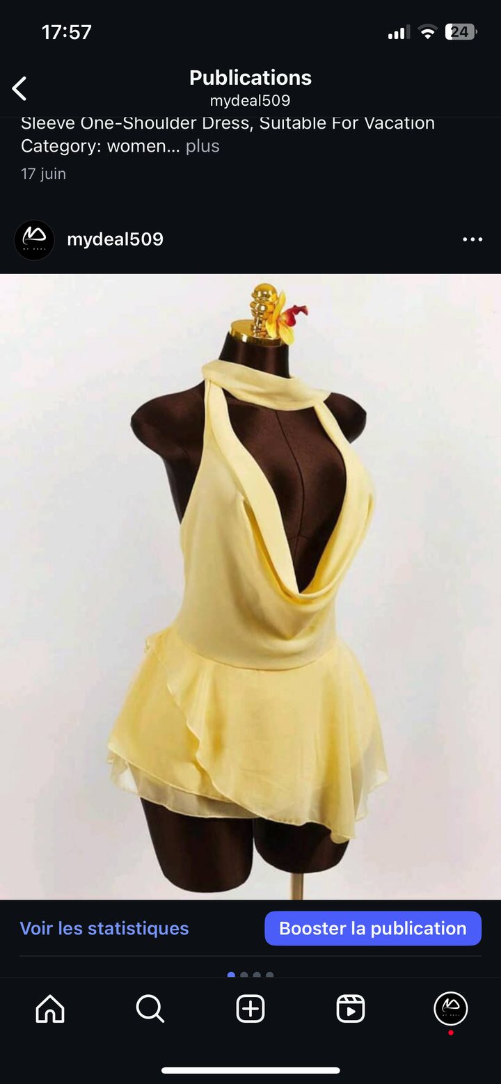 Amplova Exaggerated Draped Neck-Tie Ruched Open Back Mini Dress, Butter Yellow