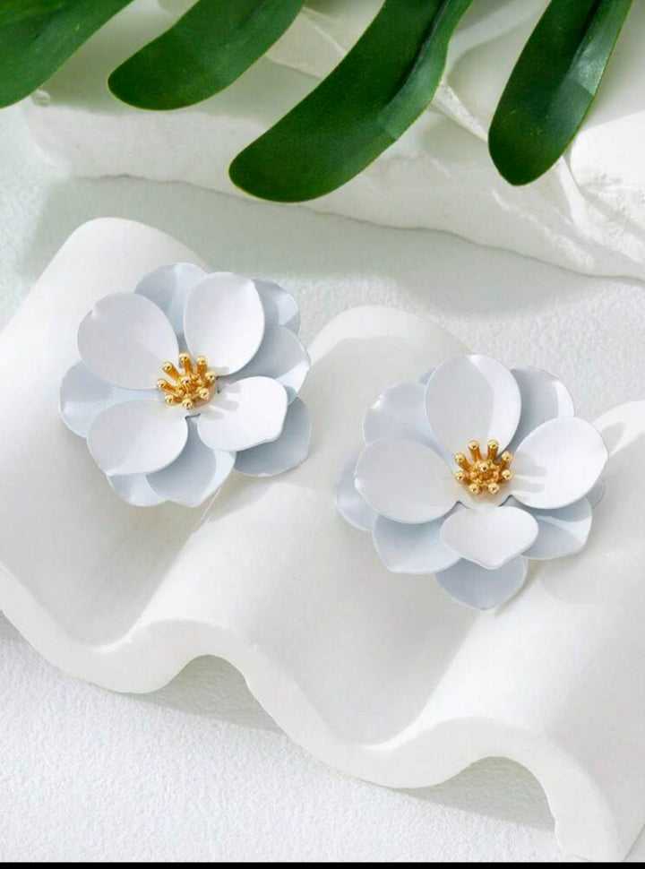 1 Pair Fashionable Summer Vacation Inspired Layered Flower Print Earrings, Suitable For Holiday/Daily/Date/Travel Wear For Women